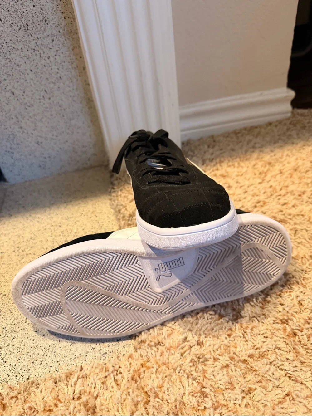 Puma Black and White Casual Athletic Sneakers